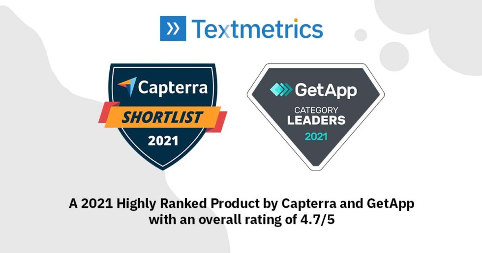 Textmetrics Recognized By Gartner as One of The Top Products in 2021