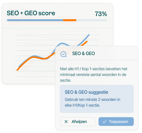 Textmetrics SEO GEO score suggestie