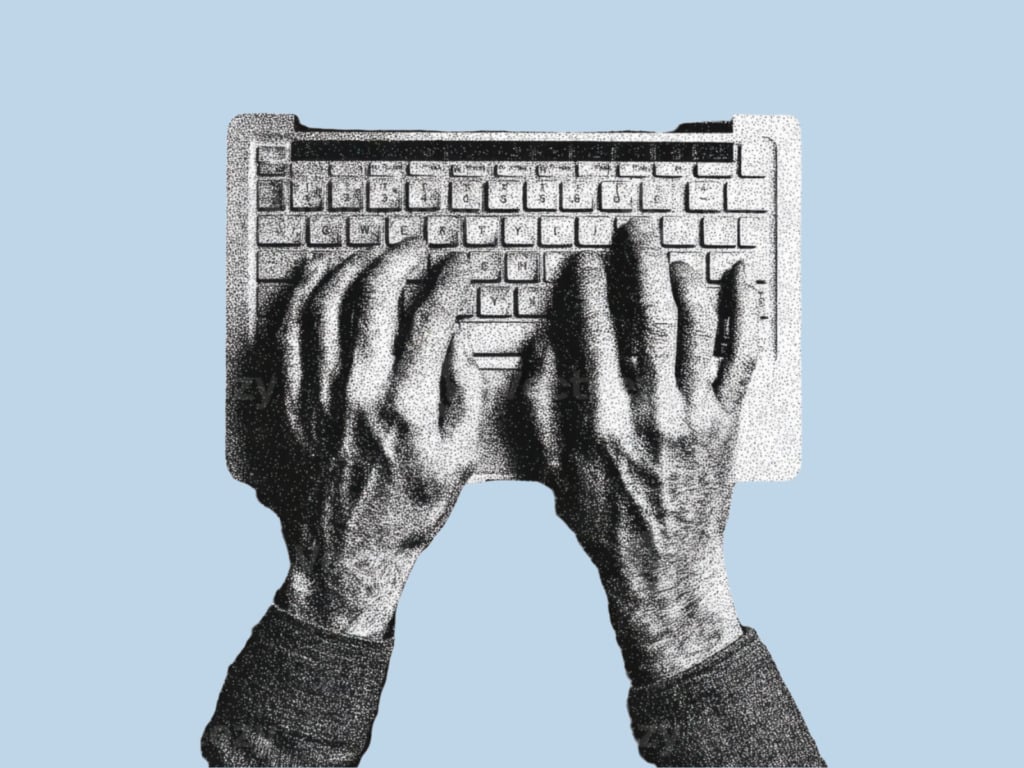 Hands typing on keyboard